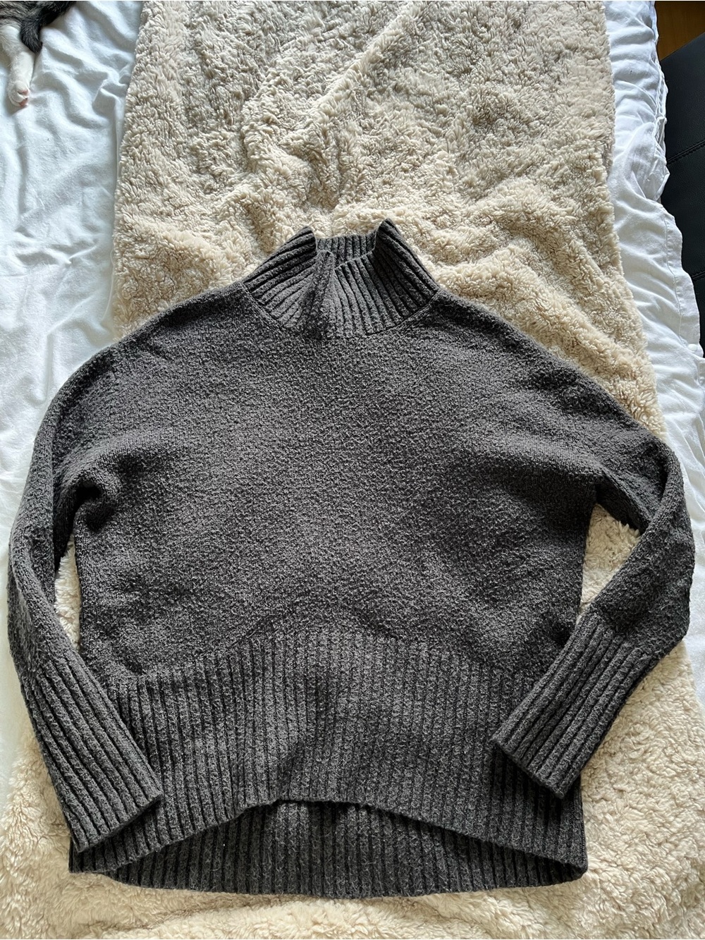 Christian Siriano Charcoal Mock Neck Sweater